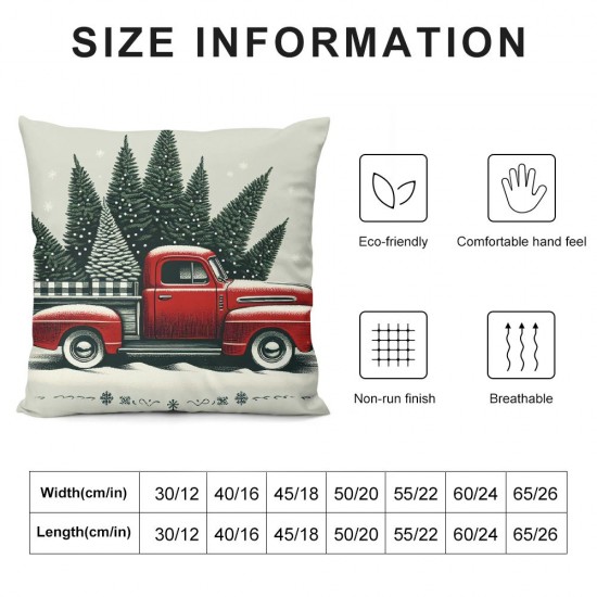 Red Christmas Decorations Pillow Covers Merry Christmas Tree Truck Holiday Pillow Case Decor for Home Sofa Couch