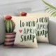 Looking Sharp Funny Quote Pillow Covers  Watercolor Green Plant Cactus Potted Rustic Wood Grain Farmhouse Decorative  Pillow Cases for Home Outdoor Decor (WR-