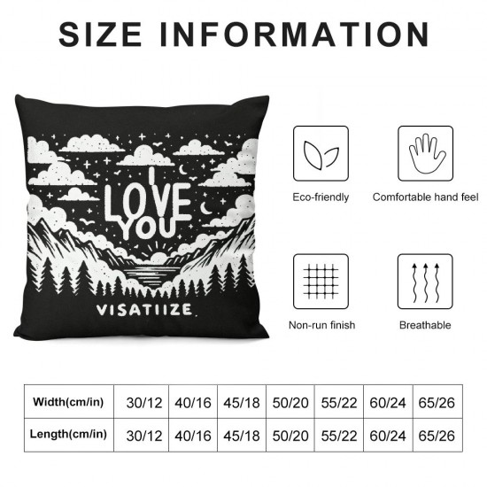 Inspirational Quote Throw Pillow Covers I Know I Love You  Home Decor Pillow Case Black Cushion Cover with Warm Words Sofa Square 