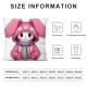 Happy Pillow Covers Decorations Pink Stripes Throw Pillows Cute Rabbit Bunny Cushion Case for Couch Sofa Bed Home Car