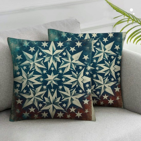  of July Pillow Covers Red Stripes Blue Stars Pillows Decorative Throw Pillows Outdoor Cushion Cover Pillow Cases for Sofa Couch