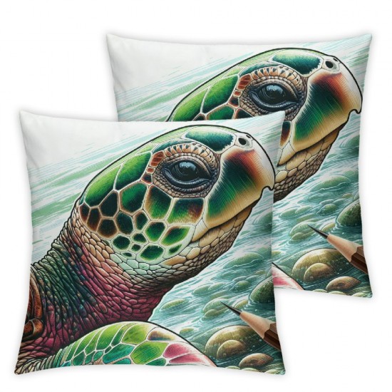  Throw Pillow Covers Coastal Ocean Park Decorative Pillow Case Outdoor Cushion Cover for Sofa Couch Bedroom