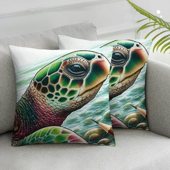  Throw Pillow Covers Coastal Ocean Park Decorative Pillow Case Outdoor Cushion Cover for Sofa Couch Bedroom