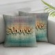 Warm Words Decorative  Throw Pillow Case Classical Saying Love Above All Things Vintage Style Cushion Cover 