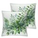 Green Plant Leaf Pillow Covers  Linen Watercolor Eucalyptus Leaves Decorative Pillow Case Spring Summer Decorations for Home Sofa Couch