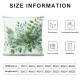 Green Plant Leaf Pillow Covers  Linen Watercolor Eucalyptus Leaves Decorative Pillow Case Spring Summer Decorations for Home Sofa Couch