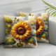 Pillowcase Plant Watercolor Painting Sunflower Gift for Wedding Birthday Throw Pillow Covers Super Soft Cushion Cover Sofa Decorative Square " Pillowcover (Sunflower