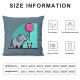 Kids Cartoon Hand Drawn Throw Pillow Covers Cute Animal Elephant and Panda are Grabbing Balloon Decorative  Home Decor Outdoor Cushion Cases for Children Room Sofa Couch 