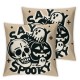 Halloween Pillow Covers Skull Ghost Pillowcase Holiday Farmhouse Throw Pillows Indoor Outdoor Couch Cushion Case for Home Sofa Decor