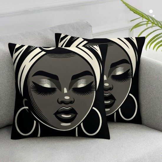  Christmas Pillow Covers African American Santa Throw Pillow Covers Pillowcase Home Decor Living Room House Decorative Cushion Case for Sofa 