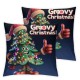 Christmas Pillow Covers Pink Throw Pillows Snowman Tree Retro Pillowcase Home Decor Living Room House Decorative Cushion Case for Sofa Couch