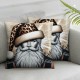  Merry Christmas Throw Pillow Covers African American Santa Holly Leaf Berries Ho Ho Ho Home Decor Party Pillowcase Living Room Cushion Case for Sofa Couch 