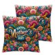  Happy Mothers Day Pillow Covers Flowers Floral Throw Pillow Case Sofa Bedroom Living Room Cushion Case Farmhouse Decorations