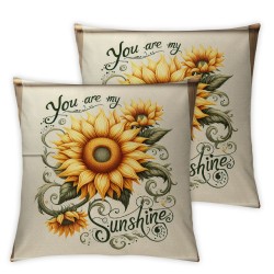  Summer Pillow Covers Hello Sunflower Pillows Case Decorations Throw Pillow Covers Farmhouse Decor Linen Cushion Case for Sofa Couch Bed