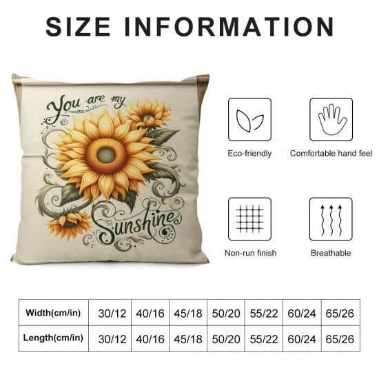  Summer Pillow Covers Hello Sunflower Pillows Case Decorations Throw Pillow Covers Farmhouse Decor Linen Cushion Case for Sofa Couch Bed