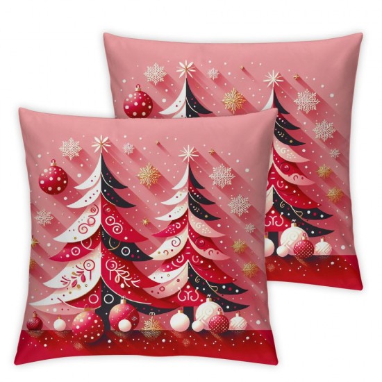  Christmas Pillow Covers Christmas Pink Trees Throw Pillow Covers Pillowcase Home Decor Living Room House Decorative Cushion Case for Sofa Couch