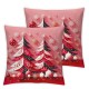  Christmas Pillow Covers Christmas Pink Trees Throw Pillow Covers Pillowcase Home Decor Living Room House Decorative Cushion Case for Sofa Couch