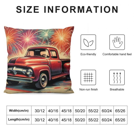 of July Pillow Covers American Land That I Love Throw Pillow Covers Truck with Flowers Flag Cushion Case Pillowcase Decorations for Sofa Couch