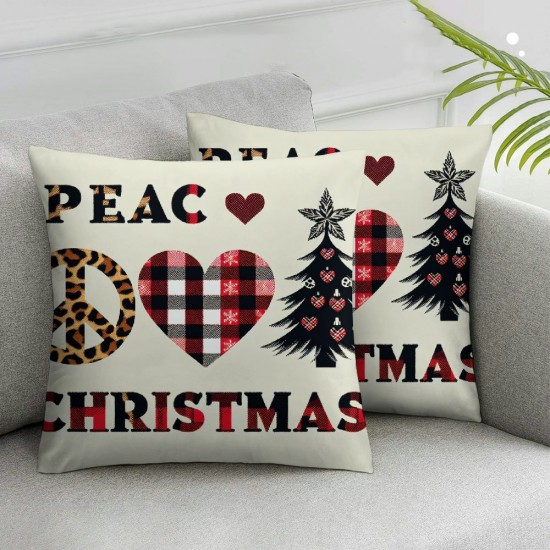  Christmas Pillow Covers Colorful Throw Pillow Covers Christmas Winter Pillowcase Home Decor Living Room House Decorative Cushion Case for Sofa Couch