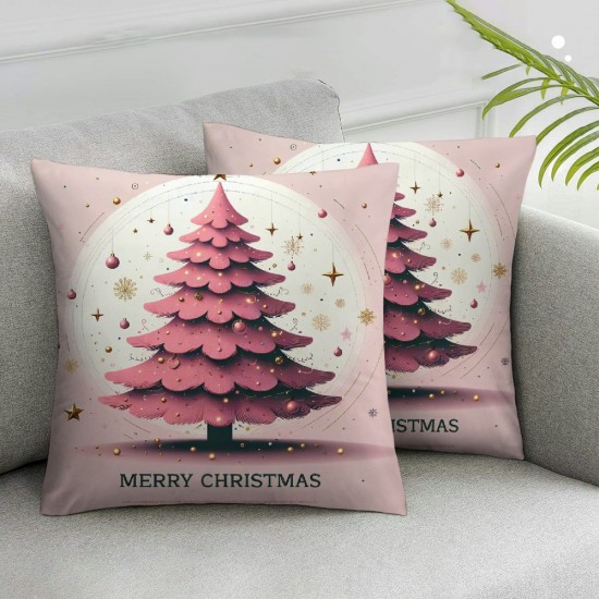  Christmas Pillow Covers Christmas Tree Throw Pillow Covers Pillowcase Home Decor Living Room Decorative Cushion Case for Sofa