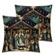  Christmas Pillow Covers Snow Scene Throw Pillow Covers Christmas Pillowcase Home Decor Living Room House Decorative Cushion Case for Sofa Couch