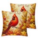  Fall Pillow Covers Cardinal Bird Throw Pillowcase Thanksgiving Holiday Home Decor Sofa Bedroom Cushion Case Outdoor Indoor Decorations