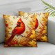  Fall Pillow Covers Cardinal Bird Throw Pillowcase Thanksgiving Holiday Home Decor Sofa Bedroom Cushion Case Outdoor Indoor Decorations