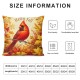  Fall Pillow Covers Cardinal Bird Throw Pillowcase Thanksgiving Holiday Home Decor Sofa Bedroom Cushion Case Outdoor Indoor Decorations