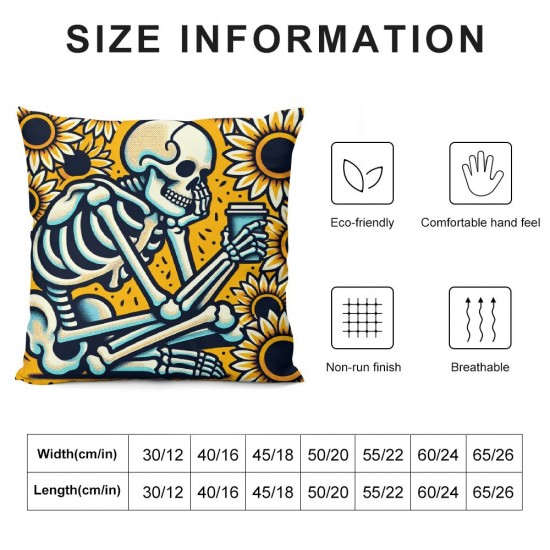  Fall Pillow Covers Funny Skeleton Handbasket Fall Throw Pillowcase Holiday Home Decor Sofa Bedroom Cushion Case Outdoor Indoor Decorations