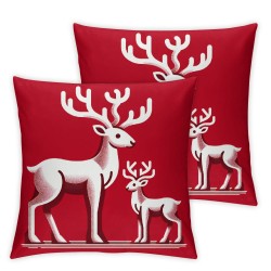  Christmas Pillow Covers  Throw Pillows Living Room Red Decorative Pillowcase Cushion Case for Sofa Couch Merry Christmas Home Decor 