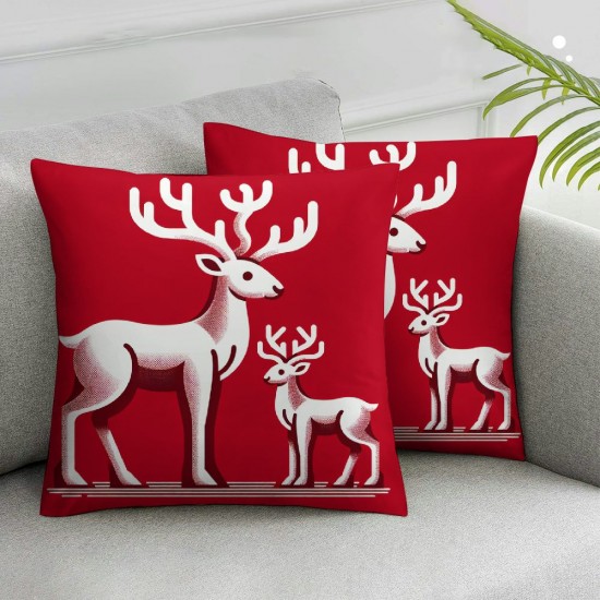  Christmas Pillow Covers  Throw Pillows Living Room Red Decorative Pillowcase Cushion Case for Sofa Couch Merry Christmas Home Decor 