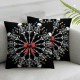  Christmas Pillow Covers Dancing Skeleton Black Throw Pillow Covers Pillowcase Home Decor Living Room Decorative Cushion Case for Sofa