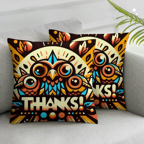  Thanksgiving Pillow Covers Be Thankful Turkey Pilgrim Hat Throw Pillows Thanksgiving Day Fall Autumn Pillowcase for Sofa Couch Holiday Home Decor