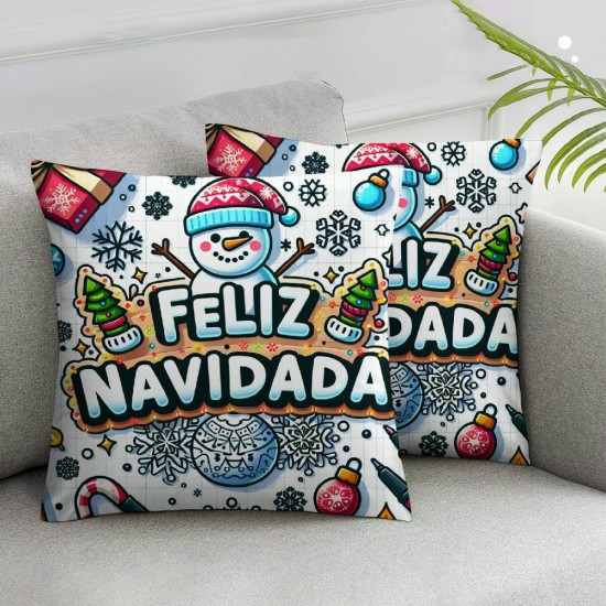  Christmas Pillow Covers Throw Pillows Snowman Pillowcase Home Decor Living Room House Decorative Cushion Case for Sofa Couch