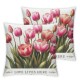 Ulloord  Hello Love Pink Tulips Bicycle Throw Pillow Covers, Flowers Spring Mother's Day Cushion Case for Sofa Couch