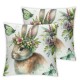 Ulloord Floral Garland Throw Pillow Cover, Spring Rabbit Holiday Cushion Case Decoration for Sofa Couch