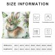 Ulloord Floral Garland Throw Pillow Cover, Spring Rabbit Holiday Cushion Case Decoration for Sofa Couch