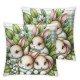 Ulloord Throw Pillow Cover, Eucalyptus Leaves Hello Spring Cushion Case Decoration for Sofa Couch