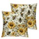 Ulloord Bee Sunflower Throw Pillow Covers, Spring Summer Stripes Cushion Case for Sofa Couch