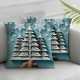 Ulloord Christmas Trees Throw Pillow Cover, Winter Holiday Cushion Case Decoration for Sofa Couch