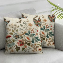 Ulloord  Spring Wildflowers Throw Pillow Covers  Flower Holiday Cushion Case Decoration for Sofa Couch