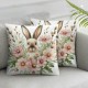 Ulloord Throw Pillow Cover, Rabbit Spring Flower Cushion Case Decoration for Sofa Couch