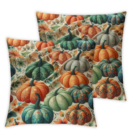 Ulloord  Fall Home Pumpkins Throw Pillow Covers,Plow Cases Autumn Seasonal Cushion Case for Sofa Couch