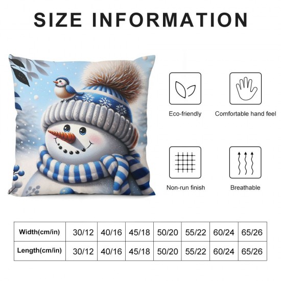 Ulloord Winter Snowman Christmas Throw Pillow Covers, Xmas Tree Winter Holiday Cushion Case Decoration for Sofa Couch