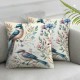 Ulloord  Spring Saying Flowers Butterfly Throw Pillow Covers,  Home Sweet Home Blue Cushion Case for Sofa Couch