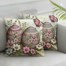 Ulloord Green Throw Pillow Covers,Easter Eggs Spring Cushion Case for Sofa Couch