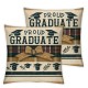 Ulloord  Stripes Throw Pillow Covers,Proud Graduate You Did It Cushion Case for Sofa Couch