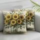 Ulloord Sunflower Throw Pillow Cover, Leaves Summer Cushion Case for Sofa Couch