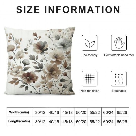 Ulloord Poppy Flowers Throw Pillow Cover, Spring Summer Cushion Case Outdoor Decoration for Sofa