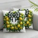 Ulloord  Home Sweet Home Lemon Lamb Ear Wreath Throw Pillow Covers,  Bless Our Home Summer Cushion Case for Sofa Couch